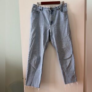 Vintage Lands' End Light Blue Denim Jeans raw hem high waisted